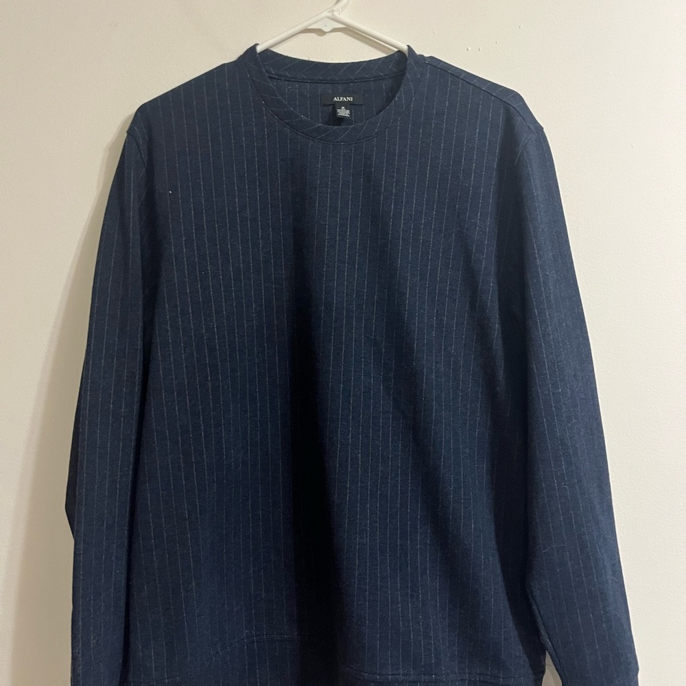 Alfani Navy Blue Pinstripe Sweater